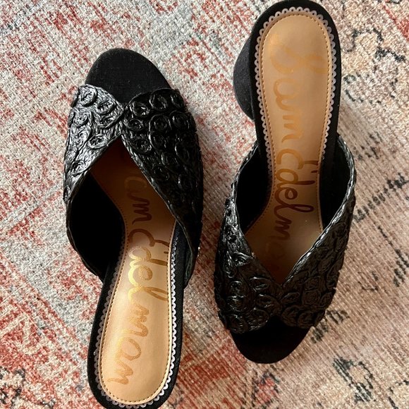 Sam Edelman black leather summer/fall sandals, EUC, worn ONCE, GREAT FIND! - Picture 3 of 5